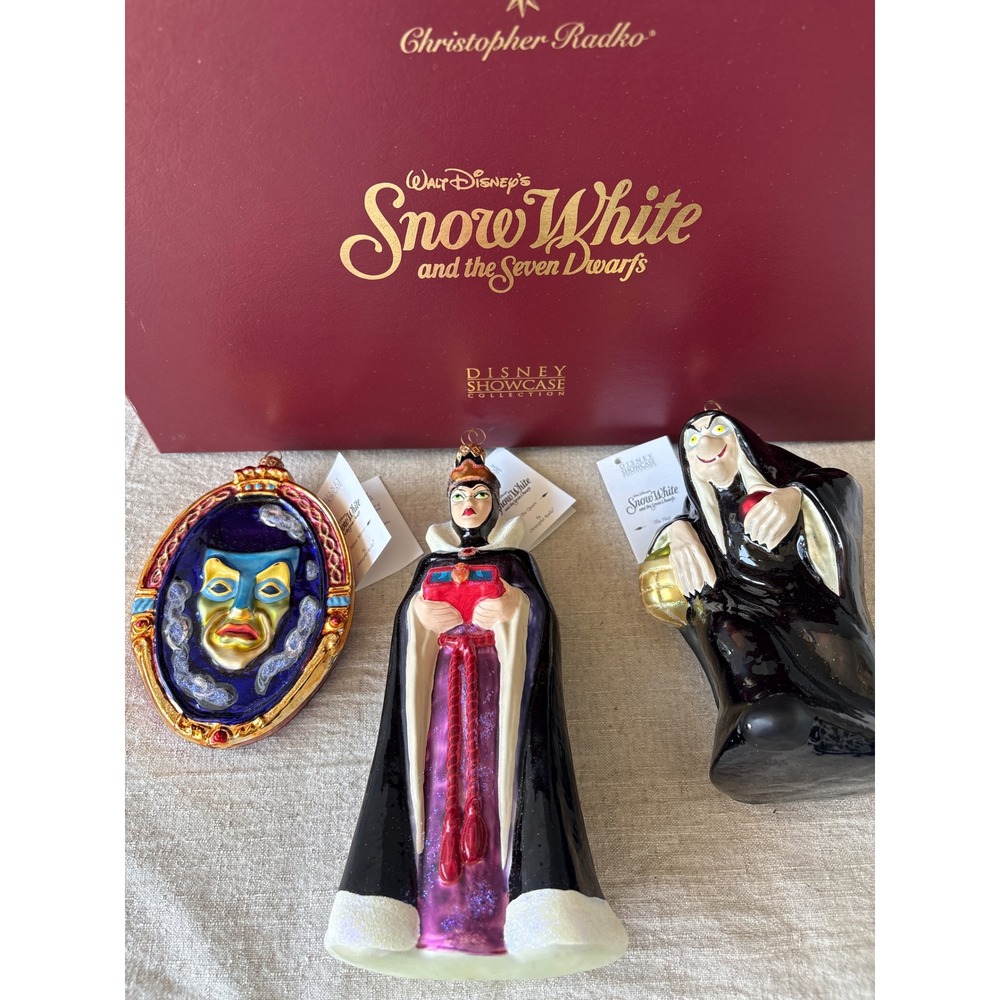 Christopher Radko Signed Limited Edition Disney Snow White Ornament Set Box